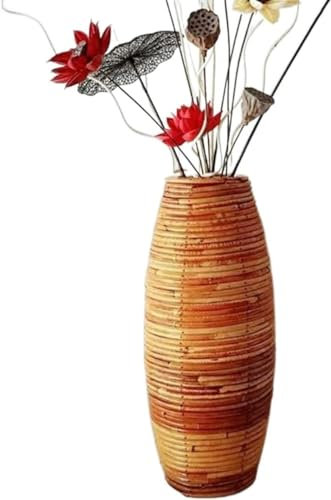 Blumenvase, große Vase, Bodenvase, große Hochzeit, dekorative hohe Vase, Heimhandwerk, Blumentopf, gewebt, Retro, antike große Vase auf dem Boden, Vase für Dekoration (Farbe: 100 cm Höhe, 01)