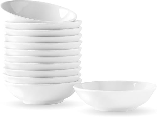 cuencos aperitivos,Juego de 12 cuencos para salsas, cuencos para salsas, cuencos de postre, guarniciones y frutas, 6,8 x 2 cm, cuenco blanco para sushi, apto para aperitivos, sushi, salsa de soja