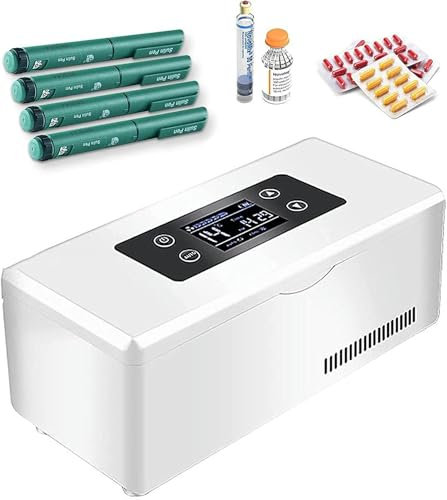 BTOIASYHF Refroidisseur D'insuline Portable Réfrigérateur À Écran LCD Petit Refroidisseur D'insuline De Voiture Mini Réfrigérateur Pharmaceutique Portable Mini