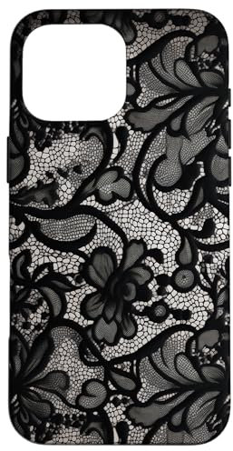 Black Lace Vintage Pattern Case for iPhone 16 Pro Max
