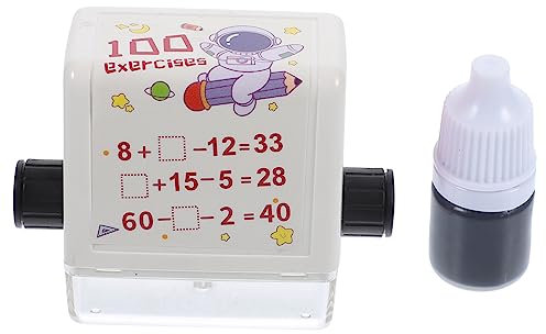 DIYEAH 2 Sätze Lehrstempel für Addition und Subtraktion rollende Lehrerstempel Mathe-Fragen-Stempel math roller stamp matheroller stempel Briefmarke Mathe-Stempel Rollenstempel lernen pp