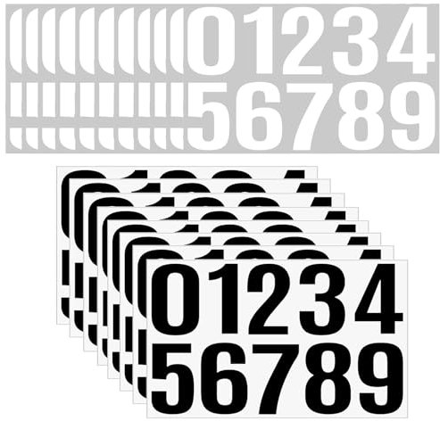 Mailbox Number Stickers,16 Sheets Stick on Numbers Waterproof Vinyl Number Stickers 4 Inch Self Adhesive Bin 0-9 Numbers Sticker Large for Mailboxes House Address