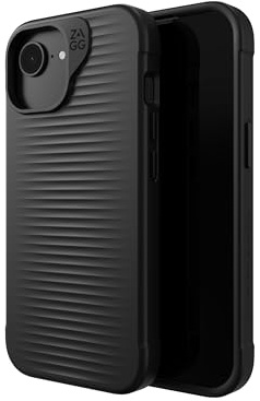 ZAGG Luxe Graphene-Reinforced Case for iPhone 16e [6.1-Inch], Wireless Charger Compatible, Slim & Lightweight Design, Secure Grip, Shockproof Phone Back Cover (Black)