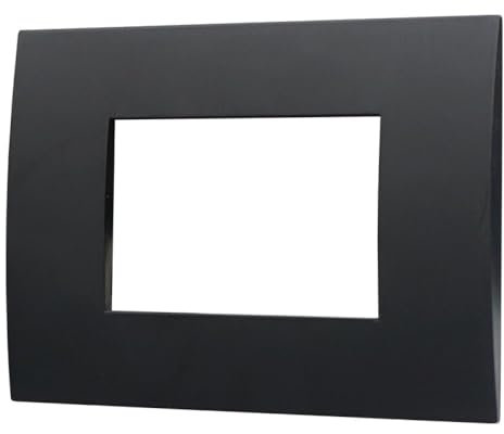 Placca serie Venus, 3 moduli, plastica, nera, compatibile con Vimar Arke' - Ettroit VA83302