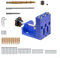 Eawfgtuw Pocket Hole Jig Kit, 3 Drill Guide Joint Angle Tool, Carpentry Locator, with Drill Guides, Screwdrivers & Accessories, for Precision Carpentry(Blue)
