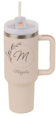 CADEAUX.COM - Gourde Lifestyle Personnalisable 1,2 L - Isotherme avec Paille et Couvercle Intégrés - Message Personnalisé - Cadeau Anniversaire Femme