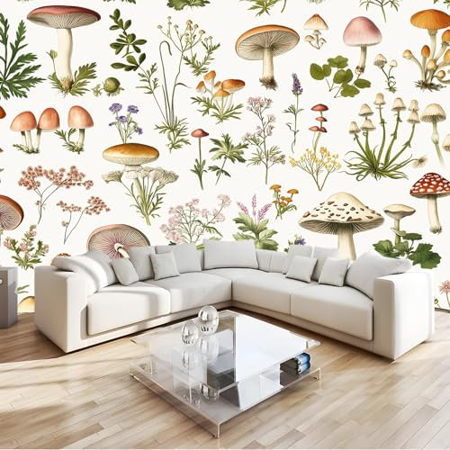 Fotomural Planta, hongo, naturaleza No Tejido Decorativos Murales 400 x 280 cm Decoración comedores, salones, habitaciones... Verde Varios Colores