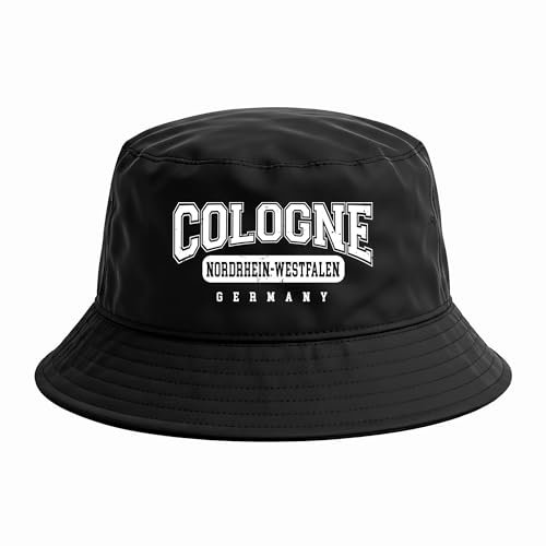UGLYSHIRT Cologne College City Anglerhut | Sommermütze & Bucket Hat für Köln Fußballfans – Unisex Fischerhut für Szene & Support – Leichter Streetwear Hut für Männer & Frauen