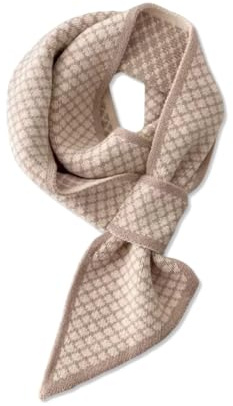 LumiSyne Mode Maigre Écharpe Tricotée Pour Femme Hiver Rétro Motif Lettre Carreaux En Losange Étroit Longue Fichu Foulards Écharpe à Col Cache-Cou