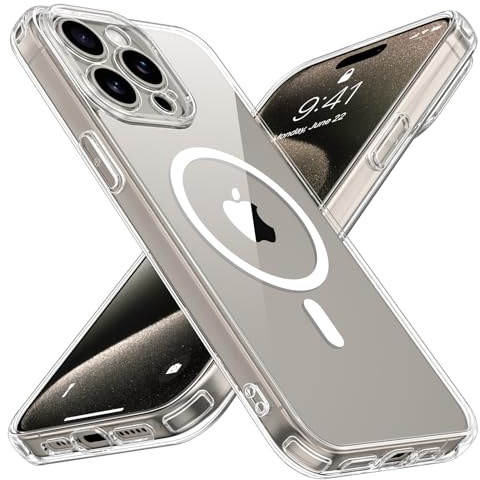 Vancle Magnetic Case for iPhone 15 Pro Max Phone Case 6.7-Inch compatible with Mag-Safe Accessories, Shockproof Phone Bumper Cover, Anti-Scratch Clear Back [Anti-Yellowing]