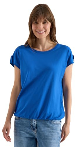 Damen T-Shirt mit Rundhals und Turn-Up-Detail