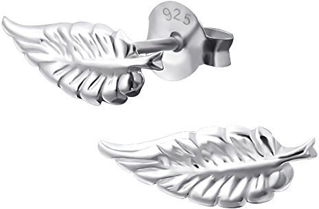 Laimons Damen-Ohrstecker Damenschmuck Feder glanz Sterling Silber 925