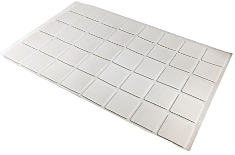 Fort Fasteners Self Adhesive Pads, Double-Sided 25mm X 25mm (1 Inch X 1 Inch) White Premier 20 Pads