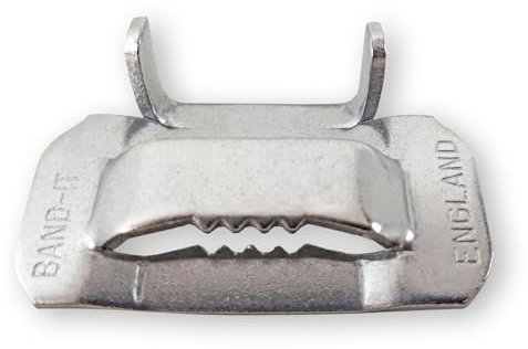 100 Stück V2A Edelstahlschlaufen 19mm | 3⁄4 | rostfrei | für V2A Edelstahlband | für die Befestigung von Objekten im Außenbereich | hohe Verarbeitungsqualität der Verbindungsklemmen