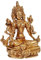 Purpledip Brass Statue Green Tara, Female Bodhisattva: Tibetan Buddhist Goddess (11428)