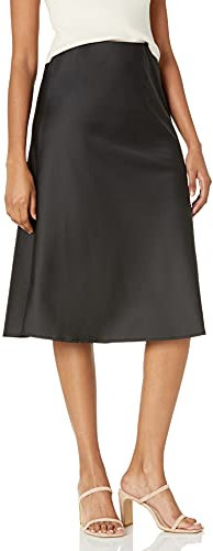 The Drop Damen Maya Rock, seidiger Slip-Skirt-Stil, Schwarz, L