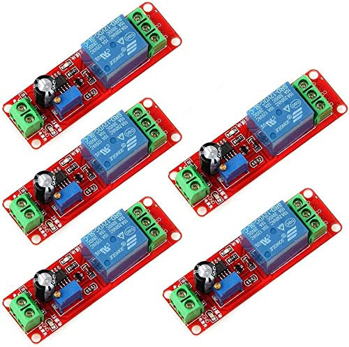 DollaTek 5Pcs NE555 12V DC Ajustable 0-10 Segundo Temporizador Temporizador de Retransmisión Interruptor Módulo de Interruptor para Arduino Raspberry Pi