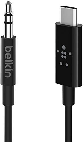 Belkin Rockstar - Cavo audio da 3, 5 mm, con connettore USB-C a Audio da 3, 5 mm (AUX), 90 cm