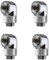 Floratek G1/4 90 gradi raccordo maschio a femmina adattatore di raffreddamento ad acqua spina 90° metallo rotante/rigido/PETG tubo connettore 4-Pack (argento)