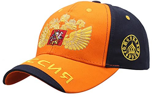 ShFhhwrl Baseball Kappe Baseballmützen Für Männer Embriodery Golden Boy Doppelkopfadler Snapback Cap Trucker Hat 58Cm Verstellbar Orange (Vorne) Navy