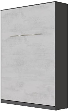 SMARTBett Schrankbett Standard Komfort 90x200 120x200 140x200 160x200 Bettschrank Wandbett (Anthrazit/Beton, 140 Vertikal Komfort)