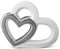 Elegante corazón para la decoración - Figura de cerámica Decorativa en Forma de corazón 16cm - corazón Moderno Deco Blanco y Plata - corazón de cerámica para Deco