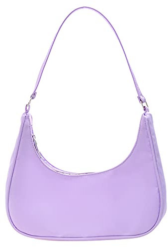 Borse da donna con cerniera Y2k, borse a tracolla for ascelle carine borse borse a tracolla tinta unita casual ascellare donna top handle, Viola,