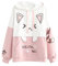 KEAIDO Damen Kawaii Katze Hoodie Ästhetik Anime Niedlich Japanische Kitty Meow Kapuzenpullover Mädchen Langarm Top, rose, Einheitsgröße
