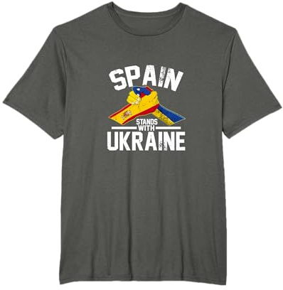 España se encuentra con Ucrania camisetas de la bandera española ucraniana Camiseta