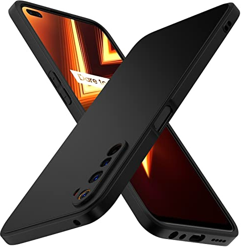 ivoler Negro Mate Funda para Realme 6 Pro con Protección de Cámara, Carcasa Protectora Antigolpes, Ultrafina Suave TPU Silicona Caso Delgada Anti-Choques Case