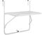 vidaXL Mesa de Balcón Mesita Colgante Plegable Auxiliar Terraza Patio Porche Barandilla Decoración Adorno Macetas Acero Blanca 60x40 cm