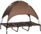 PawHut 122cm Elevated Dog Bed Cooling Raised Pet Cot UV Protection Canopy Coffee