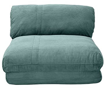 Miliboo Sessel, 1-Sitzer, ausklappbar, aus Cordstoff, Celadongrün