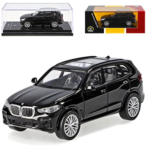 alles-meine.de GmbH B*M*W X5 G05 SUV Schwarz Linkslenker 4. Generation Ab 2018 1/64 Paragon Jadi Modell Auto mit individiuellem Wunschkennzeichen