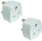 Invero Pack of 2 - India to UK Travel Holiday Visitor Adapter Plug - Round 3-Pin Plug to UK Socket Converter Adaptor with 5A Fuse - White