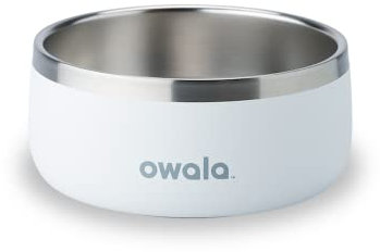 Owala Gamelle pour Animal de Compagnie – en Acier Inoxydable Durable, gamelle de Nourriture et d'eau pour Chiens, Chats et Tous Les Animaux de Compagnie, Base antidérapante, 710 ML, Blanc (Guimauve