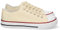 shoes&blues.es 74785-Zapatilla Plana de Mujer, Comoda, con Material de Lona, Estilo Bamba Casual, y Cierre de Cordones. Talla 36 Beige