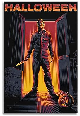 WITIN Halloween Vintage Horror Movie Poster Dekorative Leinwand Familie Schlafzimmer Bild Malerei 40 x 60 cm