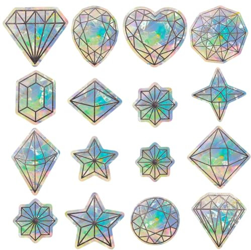 GORGECRAFT 16Stk PVC-Diamant-Herz-Fensteraufkleber Herz-Fensteraufkleber Mandala Wasserdicht Laser Kollisionssicher Statisch Schwarz Transparentes Glas Alarm-Regenbogen-Sonnenfänger-Aufkleber