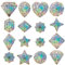 GORGECRAFT 16Stk PVC-Diamant-Herz-Fensteraufkleber Herz-Fensteraufkleber Mandala Wasserdicht Laser Kollisionssicher Statisch Schwarz Transparentes Glas Alarm-Regenbogen-Sonnenfänger-Aufkleber