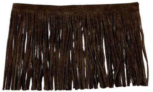 5 M Länge 15cm Künstlich Wildleder Fransen Band,Fransen Geschnitten Fransenband Schnittfranse Dekoband Tanzfransen Nähzubehör für Kleidung DIY Nähen Gardinen Tischläufer Dekoration,Dunkelbraun