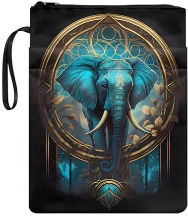 Poceacles Buchhülle mit Elefanten-Blumendruck für Buchliebhaber, Buchschutz, Buchumschläge für Taschenbücher, Polyester, langlebige Buchhüllen, Einheitsgröße, CZ25