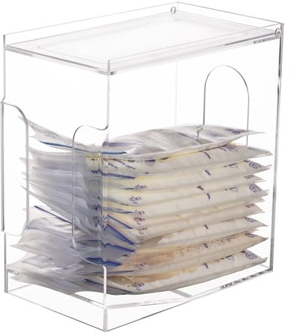 KOEMEHR Breast Milk Storage Bags Freezer Organiser, Breast Milk Storage Tower for Breast Milk Storage Bags Breastmilk Storage Containers - Holds Up to 60 oz, Transparent