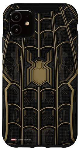 iPhone 11 Marvel Spider-Man No Way Home Black and Gold Suit Case