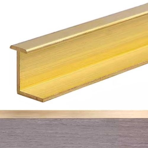 ZIMGOD Flooring Z Bar Transition Strip Brushed Brass, 3/8 Wide Floor Threshold Cover Seam Binder, Tile Wood Flooring Edge Trim, Customizable Gap Covering (Color : W x H, Size : 10x15mm(0.39x0.59))