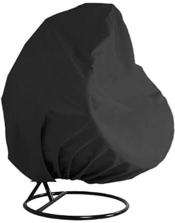 Abdeckung FüR HäNgesessel, Egg Chair Cover, HäNgesessel SchutzhüLle Outdoor, Rattan Wicker HäNgesessel Abdeckung Wasserdicht, SchutzhüLle FüR Patio Garden HäNgesessel 2 Personen (Schwarz, 230x200 Cm)