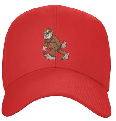 shrukkQQ Baseballkappe mit coolem Affen-Motiv für Männer und Frauen, verstellbare Kappe, Trucker-Mütze, Papa-Cap, rot, One size