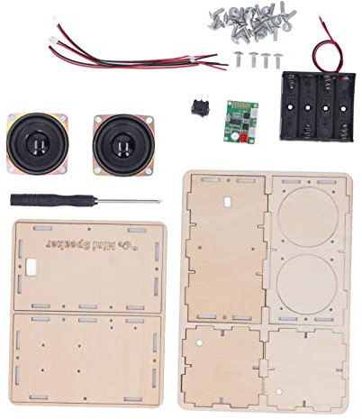 Depisuta DIY-Bluetooth-Lautsprecher-Box-Kit,DIY-Elektronik-Projekte, Bausätze, Elektronischer Klangverstärker, Bauen Sie Ihren Eigenen Tragbaren Bluetooth-Lautsprecher-Sound mit Holzgehäuse