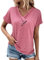 Chemisier Femme Chic Et Élégant Top Dentelle Blanc Mode Womens Short Sleeve T-Shirts Rose S