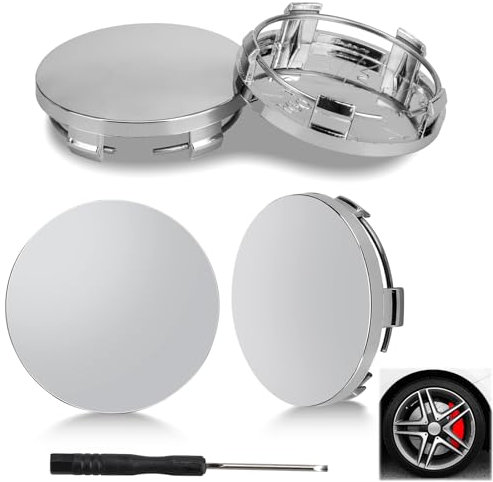 Radnabenkappen, Radnabenabdeckungen OD 60mm ID 56mm, Universelle ABS Kunststoff Nabendeckel, 4er Pack (Silber)